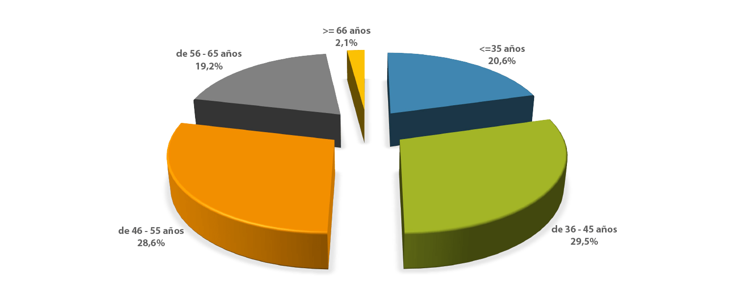 DISTRIBUCIÓN POR EDAD DEL AGREDIDO/A