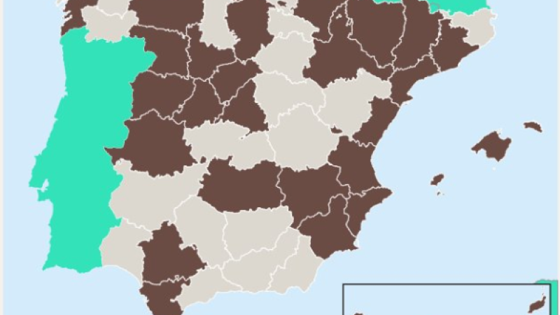 Mapa de los colegios que están realizando el curso competencias digitales
