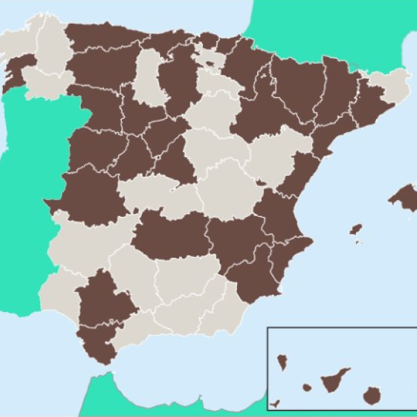 Mapa de los colegios que están realizando el curso competencias digitales
